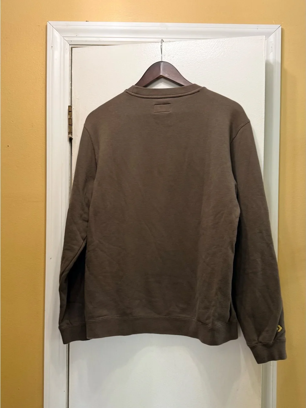 Converse Brown Crewneck Sweatshirt with Yellow Embroidery! EUC - Picture 4 of 5
